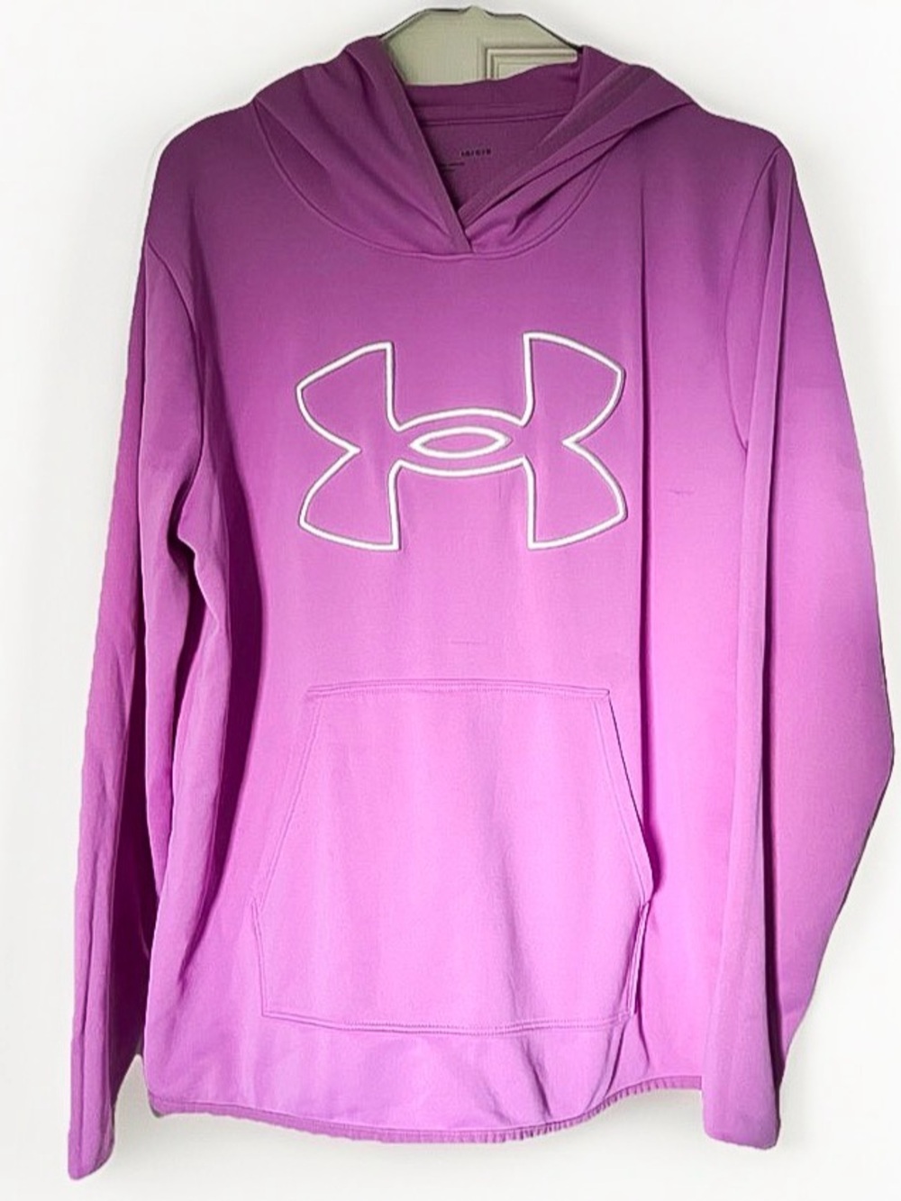 Women's Under armour loose pink pulloverhooded logo Large sweatshirt